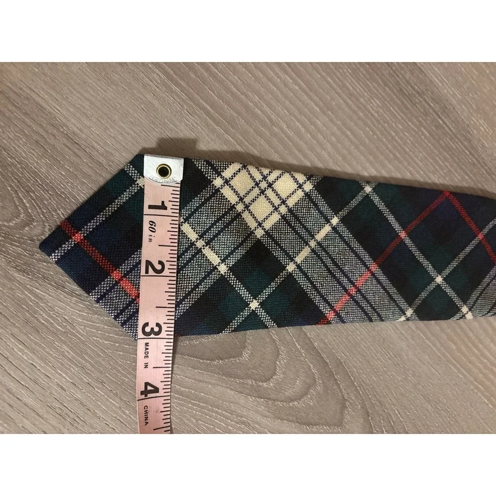 Mackenzie‎ Tartan Plaid Wool Tie Made in Scotland Navy Green Red Men's Necktie